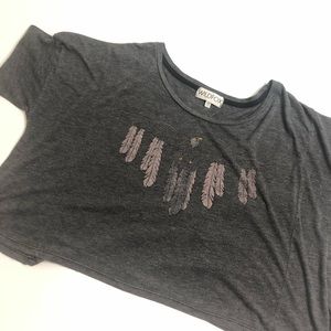 WILDFOX Eagle Feather Gray Oversized Top